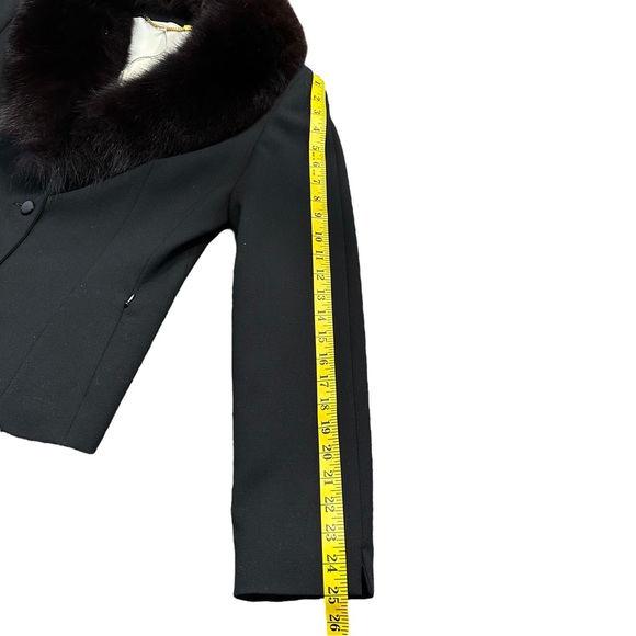 Blumarine black blazer jacket with fur trim Sz 10 I 44 - Picture 15 of 16